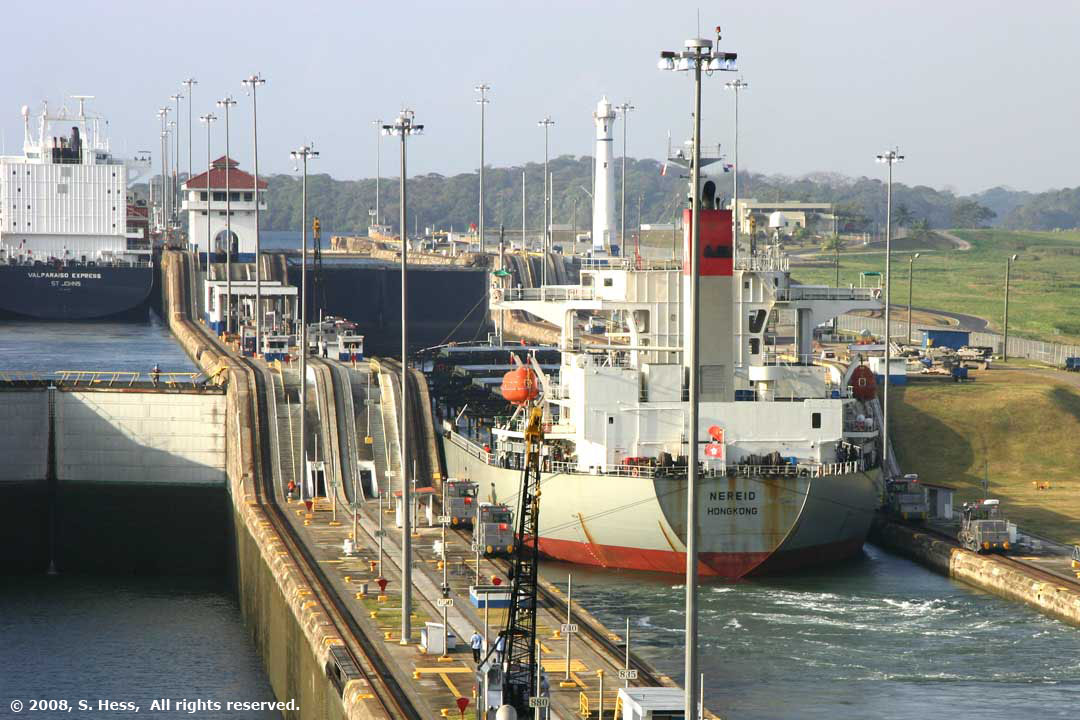 two ships in Gatun Locks