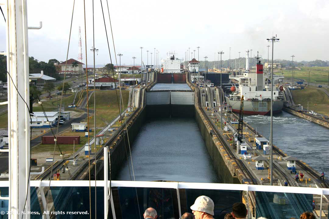 at entrance to lower chamber of Gatun Locks